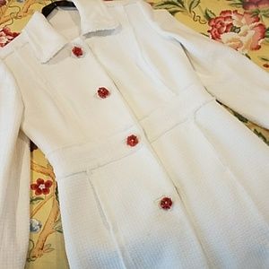 J Crew White Pea Coat